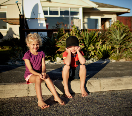 sitting on curb